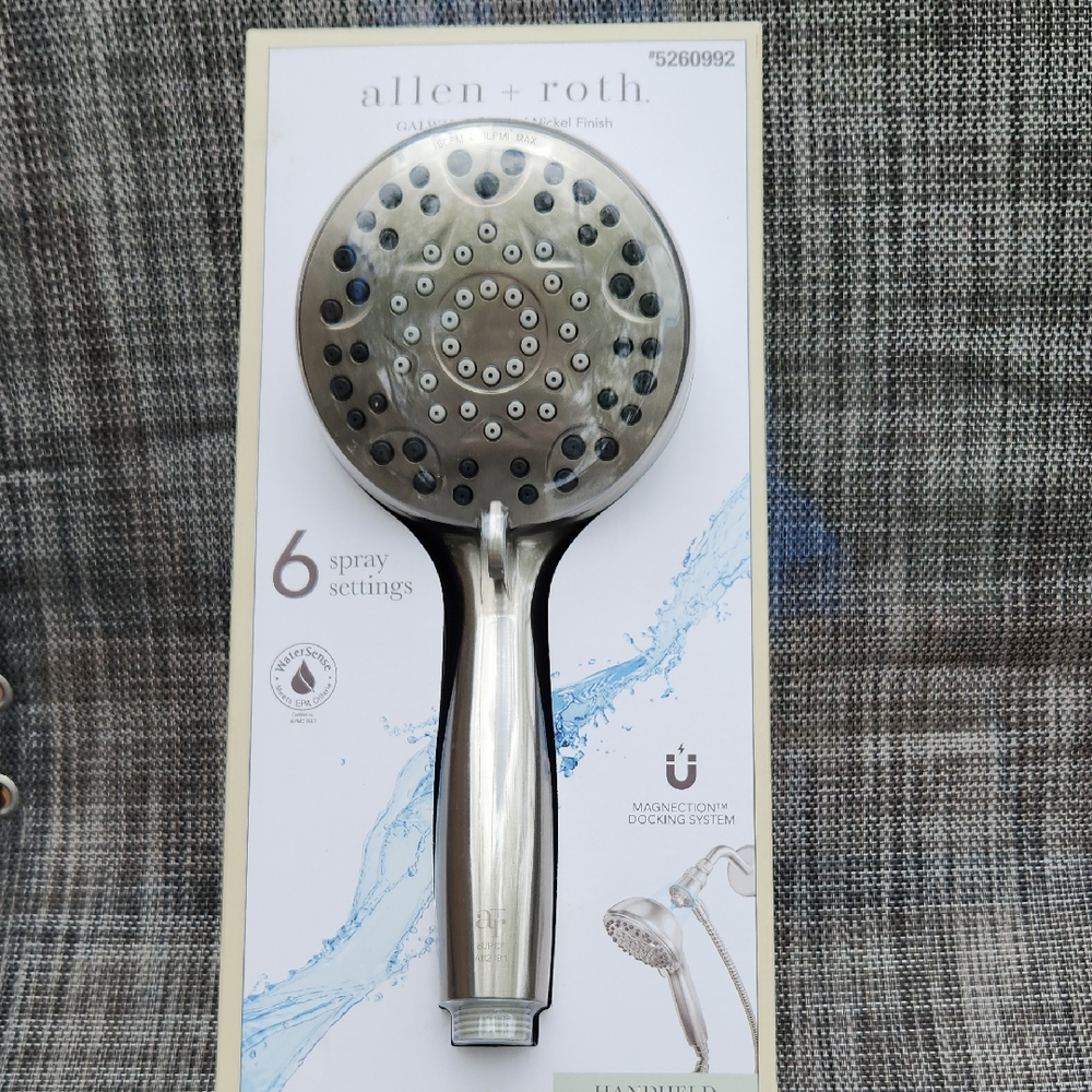 allen + roth Brushed Nickel Handheld Showerhead - Silver